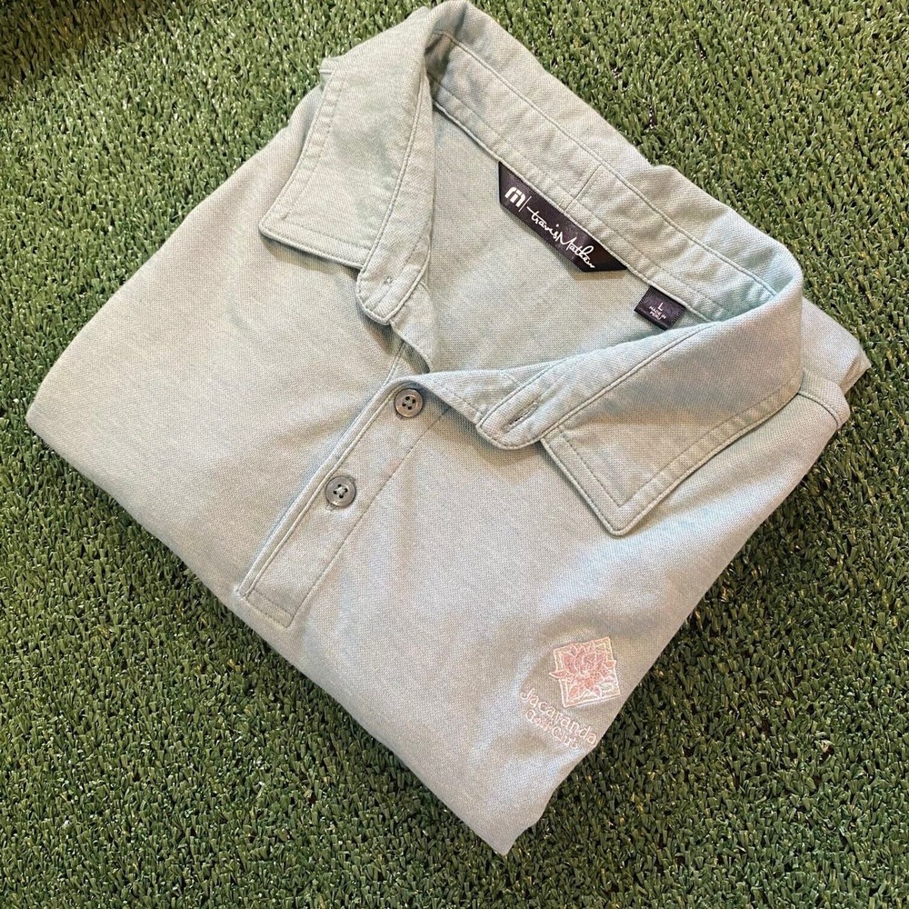 Travis Mathew Men's Performance Golf Shirt Light Green Size Large